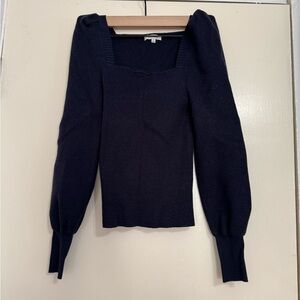 Z Supply Navy Off-the-Shoulder Sweater
